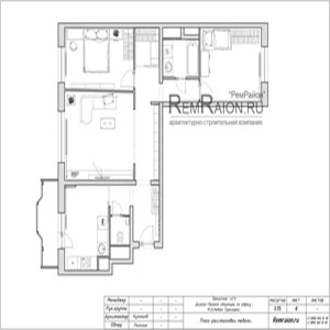План расстановки мебели в трехкомнатной квартире И-155