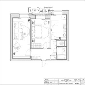 План расстановки мебели в двухкомнатной квартире серии П-3/16