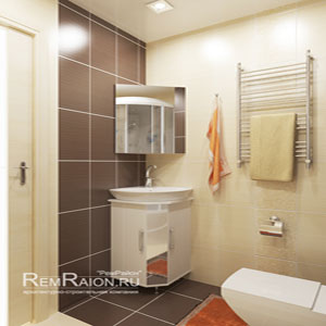 Угловая раковинна в ванной комнате серии дома И-209А
