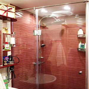 Ремонт ванной комнаты из плитки с волнами
